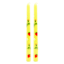 2-Pack Strawberry Printed Green Taper Candles, 10"