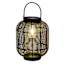 Decorative Black Outdoor Solar Lantern with Bulb, Large
