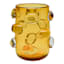 Crosby St. Yellow Glass Vase with Clear Oval Stones, 9"