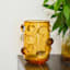 Crosby St. Yellow Glass Vase with Clear Oval Stones, 9"