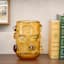 Crosby St. Yellow Glass Vase with Clear Oval Stones, 9"