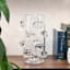 Crosby St. Clear Glass Vase with Clear Oval Stones, 13"