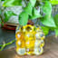 Crosby St. Yellow Square Bubble Votive Candle Holder, 3"