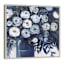 Framed Dark Indigo Floral Canvas Wall Art, 20"