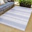 Grey & Blue Fifer Striped Outdoor Area Rug, 5x7