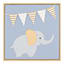 Framed Blue Circus Elephany Wall Art, 14"
