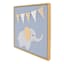 Framed Blue Circus Elephany Wall Art, 14"