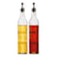 Set of 2 Panel Embossed Oil & Vinegar Bottle Set