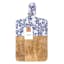 Blue Vine Print Square Bottom Cutting Board, 18"