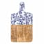 Blue Vine Print Square Bottom Cutting Board, 18"