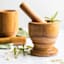 2-Piece Footed Wooden Mortar & Pestle, 5"
