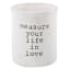 White Measure Your Life in Love Utensil Canister, 6"