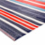 Dark Blue Striped Plastic Outdoor Rug, 5x7