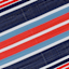 Dark Blue Striped Plastic Outdoor Rug, 6x9