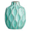 Honeybloom Katherine Teal Ceramic Short Neck Vase, 8"