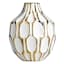 Honeybloom White & Gold Katherine Ceramic Vase, 5.5"