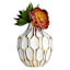 Honeybloom White & Gold Katherine Ceramic Vase, 5.5"