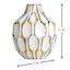 Honeybloom White & Gold Katherine Ceramic Vase, 5.5"