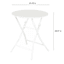 Providence Metal Patio Folding Table, White