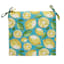 Teal & Lemon Outdoor Square Seat Cushion