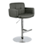 Crosby St. Stout Adjustable Faux Leather Barstool, Grey