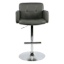 Crosby St. Stout Adjustable Faux Leather Barstool, Grey