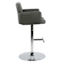Crosby St. Stout Adjustable Swivel Faux Leather Barstool, Grey