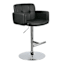Crosby St. Stout Adjustable Faux Leather Barstool, Black