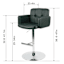Crosby St. Stout Adjustable Faux Leather Barstool, Black