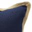 2-Pack Navy Jute Trim Outdoor Throw Pillow, 18"