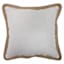 2-Pack White Jute Trim Outdoor Throw Pillow, 18"