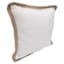 2-Pack White Jute Trim Outdoor Throw Pillow, 18"