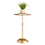 Bella Adjustable Metal Accent Table, Antique Gold Finish