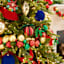 Classic Christmas Royal Blue Flocked Ball Ornament, 4"