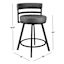 Milo Swivel Counter Stool, Dark Grey