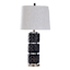 Black Stacked Textured Large Table Lamp with Shade, 32"
