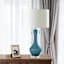 Blue Glass with Acrylic Base Large Table Lamp with Shade 31"