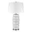 White Stacked Stones Large Table Lamp with Shade, 31"
