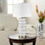 White Stacked Stones Large Table Lamp with Shade, 31"