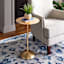 Bella Adjustable Metal Accent Table, Antique Gold Finish