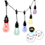 12-Count LED Color Change Edison String Lights Black Commercial Wire with Remote Control & Timer