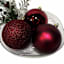 6-Count Burgundy Mix Shatterproof Ornaments, 100mm