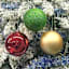 6-Count Red, Green & Gold Shatterproof Ornaments, 100mm