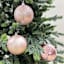 3-Count Pink Glittered Shatterproof Ornaments, 5.9"