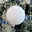 Silver 4-Count White Flocked Ornaments, 3.9"
