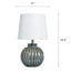 Honeybloom Navy Ceramic Ribbed Small Lamp, 14"