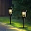 4-Pack 15-Lumen Solar Filament Bulb Black Pathway Lights