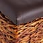 Woven Brown Jute Storage Trunk with Black Lid, Medium
