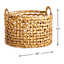 Providence Melia Round Flower Weave Storage Basket with Handles, Medium