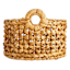 Providence Melia Round Flower Weave Storage Basket with Handles, Small
